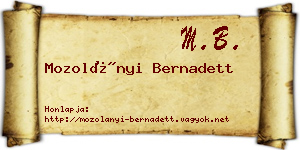 Mozolányi Bernadett névjegykártya